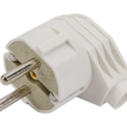 SmartBuy вилка 16А 250В (АБС-пластик, угловая, белая, земля) SBE-16-P02-w