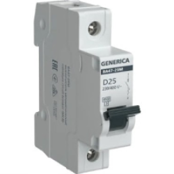 25А. IEK GENERICA автоматический выкл. ВА47-29 1P 25А 4,5кА х-ка С MVA25-1-025-C